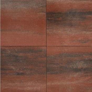 tremico, twents bont, 30x60x6 cm, 60x60x6 cm, betontegel, terrastegel, deklaag, met facet, rood creme antraciet gevlamd